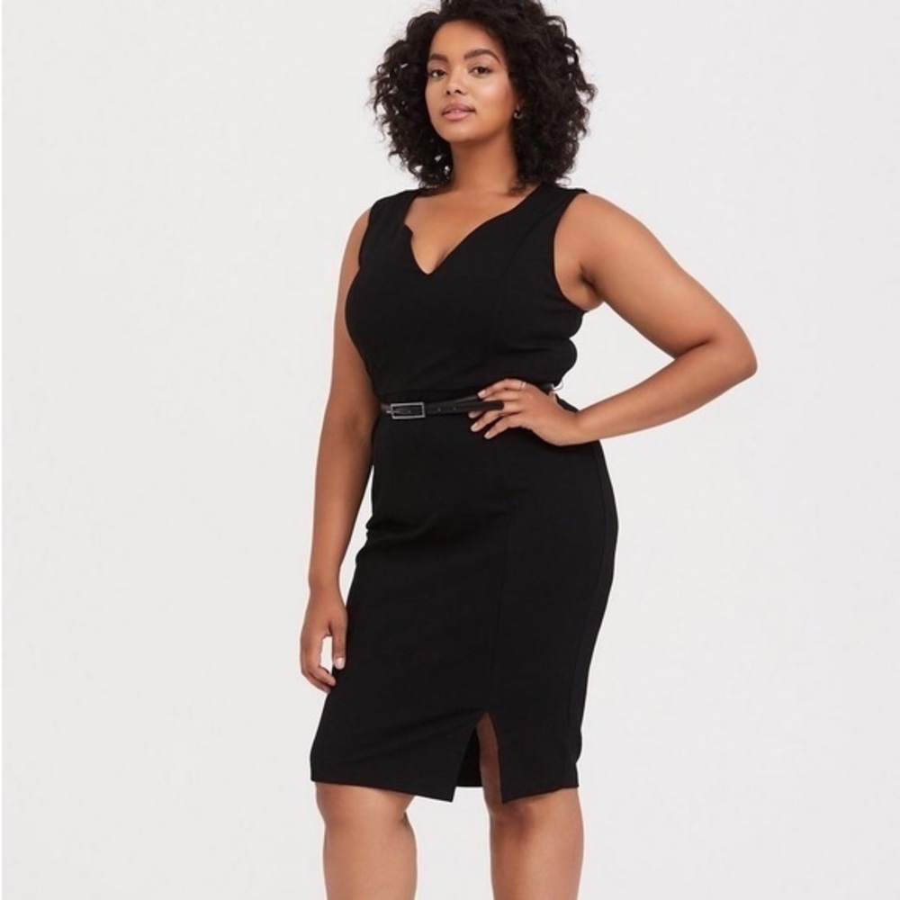 Torrid Black Premium‎ Ponte Sheath Dress V Neck NWT Size 26